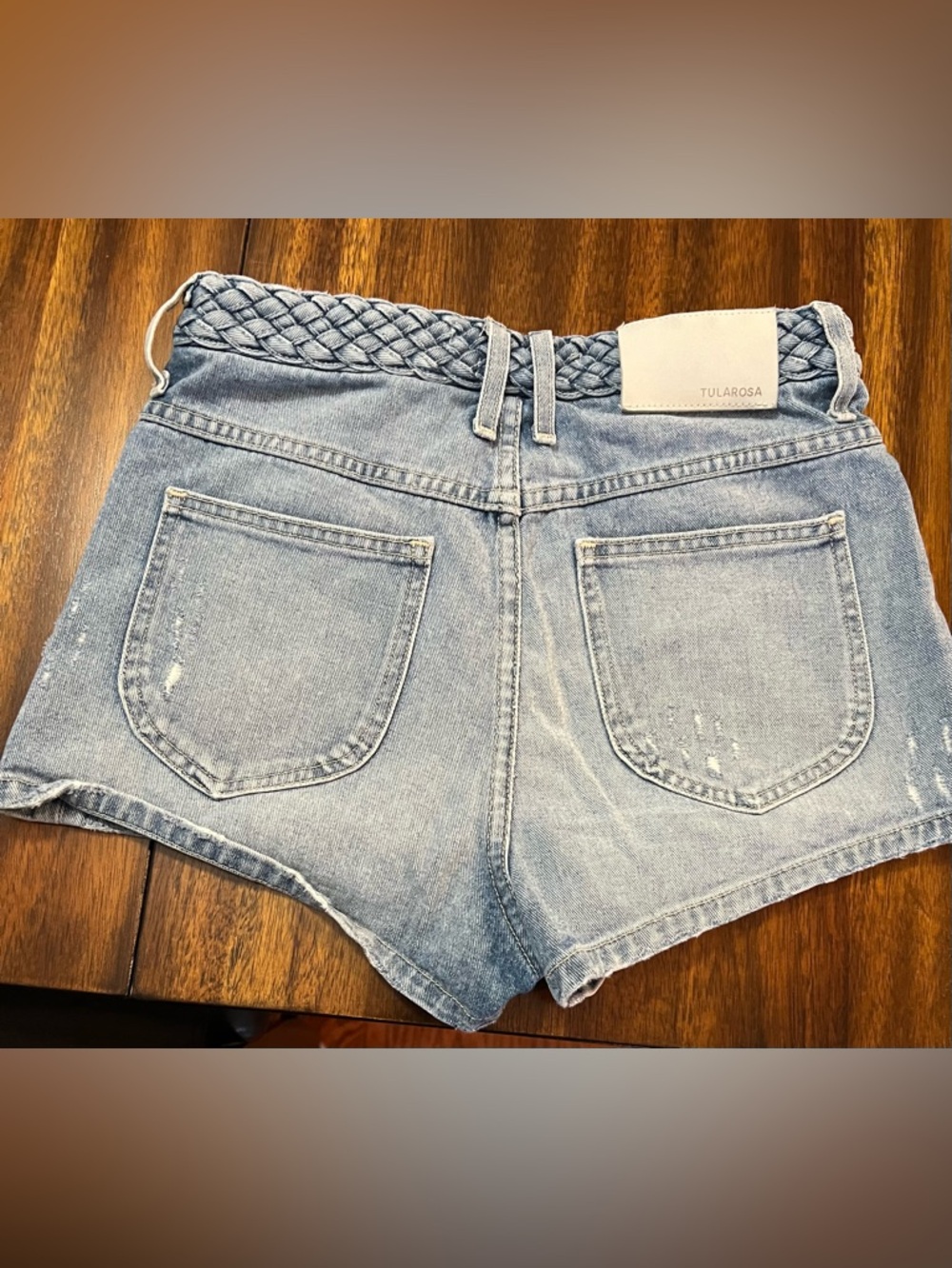 Tularosa Emma High-Rise Denim Shorts in St Tropez Light Wash - Picture 2 of 6